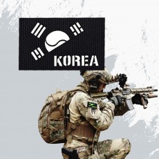블랙 원단 야광 반 태극기 KOREA 패치