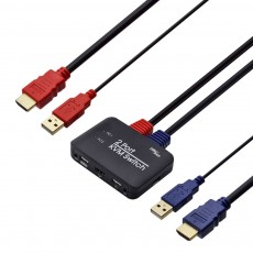 4K HDMI 셀렉터 2포트 케이블 일체형 KVM USB 선택기