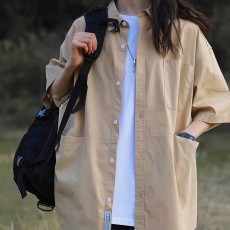 여름 스트릿 패션 남녀 공용 오버핏 남방 아우터 셔츠